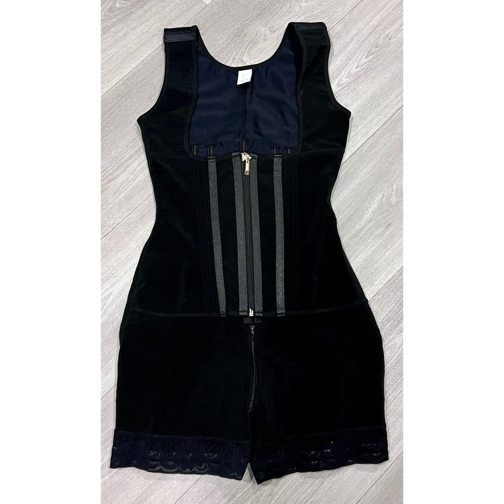 New Black Full-Body Shapewear Faja Front Zip Closure, Size Large - Picture 4 of 9